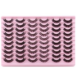 Multilayer Thick Mink False Eyelashes Naturally Soft & Vivid Handmade Reusable Curled 3D Fake Lashes Extensions Messy Crisscross Eye Lash