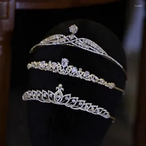 Fermagli per capelli Scintillante di alta qualità Strass Cild Corona da sposa Fascia Goccia d'acqua Colore argento Tiara Accessori da sposa Fascia per capelli da donna