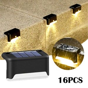 Novelty Lighting Warm White LED Solar Step Lamp Path Stair Outdoor Garden Lights Waterproof Balcony Light Decoration For Patio Stair Faket Ljus P230403