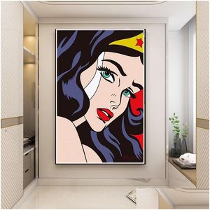 Paintings Pop Art Roy Lichtenstein Artwork Poster Canvas Painting Abstract Wall Pictures For Living Room Hallway Home Drop Delivery Ho Dhqt8