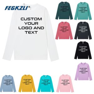 Mens Tshirts 100% Cotton Custom Long Sleeve T -shirt gör din designtext män kvinnor skriva ut original högkvalitativa gåvor tshirt 230404