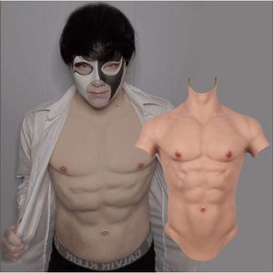 CATSUT-kostymer Cosplay Fake Chest Male Silicone Muscle Suit 6-Packs Crossdresser Transgender Crossplay Upgrade Nya färger