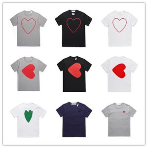 Homens tshirts desiger camisetas tocam camisetas de algodão camisetas respiráveis des bordar coração mulheres tops com manga curta cdg casual solto cupom impressão de desgaste ao ar livre