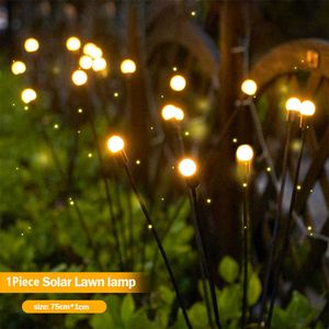 LED -strängar Solar LED -ljus utomhus vattentät trädgård Solljusdrivna landskapsbelysningar Firefly Garden Lights Lawn Garden Decor Solar Light P230414