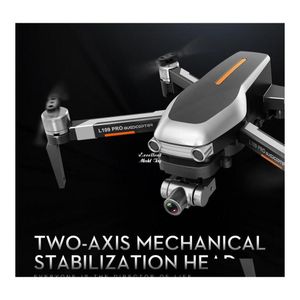 Intelligent Uav L109 Pro 4K Kamera 5G Wifi Drone 2 Axis Gimbal Antishake Borstlös Motor Gps Optisk Flödesposition Smart Follow 270U Dhjoc