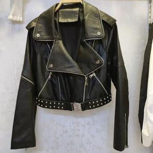 Women's Leather Women Classic Faux Jacket 2023 Brand Slim Short Coat Female Moto Biker Jackets Ladies Basic Outterwear Q379