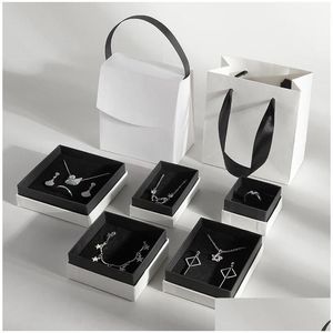 Jewelry Boxes Cardboard Paper Jewelry Boxes Necklace Bracelet Earrings Ring Storage Organizer Jewellry Gift Packaging Cases With Spong Dh7G5