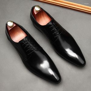 Dress Shoes Handmade Men's Leather Oxford Black Burgundy Lace Up Wedding Party Formal