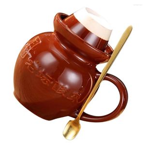 Set di stoviglie 1 set di tazze da tè in ceramica, acqua, bevande per ufficio, tazza a forma di barattolo di sottaceti