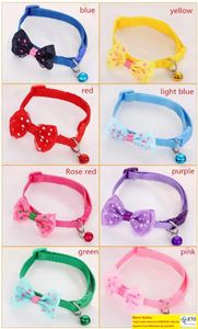 Polyester Dog Collars Cute Pets Adjustable Pet Collars with Bowknot and Bells Necklace Collar For Dogs Cat collars