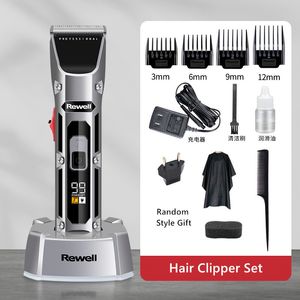 Hårtrimmer Hair Clipper Professional Barber Beard Trimmer för män Vuxna Laddningsbar skärmaskin Rakar Razor Litium Batterisökare 230403