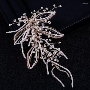 Hair Clips Shinny Crystal Bridal Wedding Head Piece Bride Headwear Headband Bands Handmade Women Party Jewelry Engagement Accessories