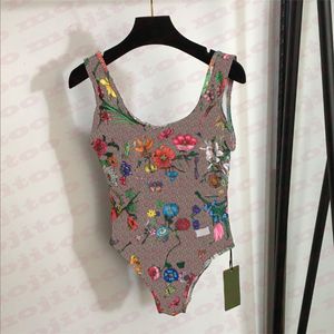 Floral Printing Bodysuit Swimwear Designer Bathing Suits For Women Sexy Padded One Piece Swimsuits Summer Beach Wear