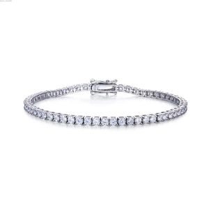 Ожерелье в стиле хип-хоп Iced Out сертифицированный классический мужской теннисный браслет из муассанита 4 мм с бриллиантами из стерлингового серебра