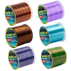 Linha de trança 500m Linha de pesca manchada invisível Nylon 3D Linha de manchas Bionic Sparkle Linha de fluorocarbono revestido de peixe Equipamento de pesca 230403