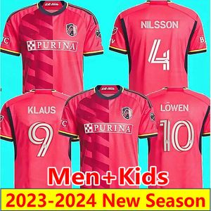 2023 St. L Ouis City Soccer Jerseys 23 24 St Louis Red SC Stroud Nilsson Klauss Futebol camisa Nelson Gioacchini Blom Ostrak Parker Hiebert Men
