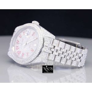 2HUM FW72 Luxury Iced Out Moissanite Diamond Mens Watch Stainls Steel Quartz Watch Hip Hop Watch for Men Womenwp