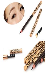 Potenziatori per sopracciglia Donna Matita per sopracciglia impermeabile con pennello Trucco Leopard Eyeliner maquiagem 5 colori Ombra per sopracciglio Metallo E5663921