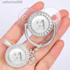 PACIFIERS# BABY PERSONALISERAD PACIFIER CLIP NEWBorn Luxury Pacifier Holder Letter Silver Bling Spädbarn Transparent Silikon Teether BPA FREEL231104