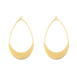 Charms 10Pcs Raw Brass Teardrop Earring Charm Hole Circle Link Drop Pendant Connector Diy For Jewelry Findings Earrings Necklace Making