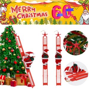 Outra festa de eventos suprimentos do Papai Noel Claus Rastreling Ladder Electric Decorative Christmas Tree Presens para crianças Toy Home Decoration 230404