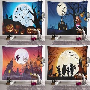 Tapestries 2023 Halloween Decorative Tapestry Ghost Festival Party Background Cloth Hanging Painting Props Large Size