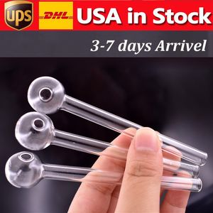 Högkvalitativ glasrör oljebrännare skål klar färg Tikness transparenta fantastiska rörrör Olje Nagelspetsar röksked Pipe billigast i Stock USA