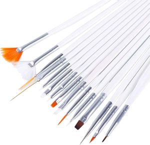 15pcs Nail Art Brushes Kit Gel Polish Styling Acrylic Brush Set NailArt Salon Painting Dotting Pen Tools Pink White Black