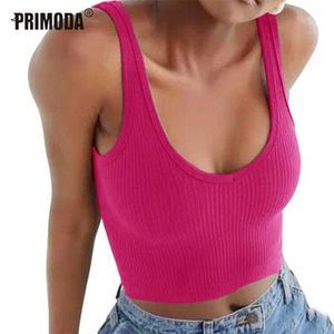 Kvinnors tankar Camis fashionribbed stickade tank tops kvinnlig sexig snörning skörd väst chic casual axel khaki vita sommar kvinnor toppar pr1653g p230322