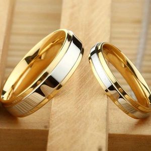 Sell At A Bargain Titanium Steel Men's and Women's Couple Gold Rings Wedding Ring Set Simple Fashionable New Design 316S925
