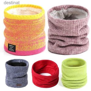 Halsdukar kvinnor stickad halsduk mode kashmirliknande lady vinter snood varm ull päls tjock unisex män nacke foulard ring halsdukar 2022 newl231104