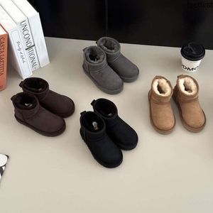 2024 أستراليا أطفال أحذية الفتيات أحذية شتاء دافئ من الجلد الأصلي في الكاحل طفل الأطفال