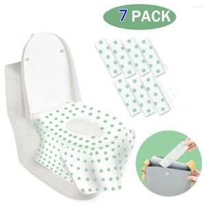 Capas de assento no vaso sanitário 7 PCs/conjunto de capa descartável Tipo de viagem acampamento EL Acessórios para banheiros água papel água à prova d'água água