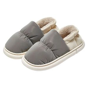 Women'S Cotton Slippers Bag With Winter Indoor Home Warm Slippers Couple Men Winter Waterproof Women Snow Boots Warm Plush Comfortable