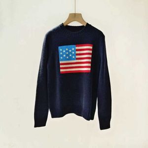 Men's Sweaters polos knitted RL Sweaters Men's Ladies Sweaters 2023 Us American Knitted - Flag High-end Luxury Comfortable Cotton Pullover 100% Yarn Rl Bear Women AA0M