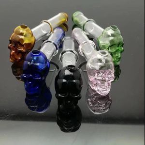 New Skull bone single color round pipe Wholesale Glass bongs Oil Water Pipes Glass Pipe Oil Rigs Smoking