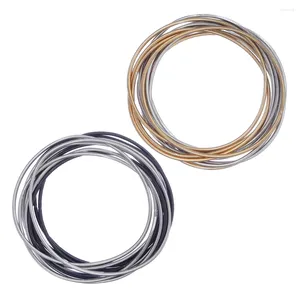 Bangle Metal Aço Inoxidável À Prova D 'Água Primavera Misturada Cor Expansível Pulseira Classic Guitar String Anular Charme Jóias Unisex Presentes