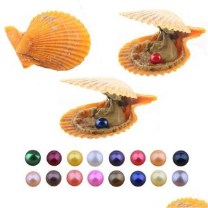 Pearl New Red Seawater Pearl med naturlig grad 6-7 mm mticolor rund fest roliga vänner och barn Speical Gift Drop Delivery Jewely Lo DHVQ6