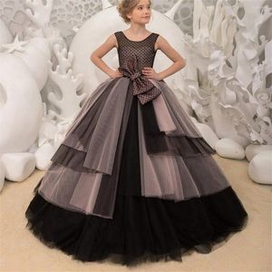 Vestidos de menina elegante princesa pouco ponto renda tule flor para festa de aniversário de casamento vestidos de baile de formatura em camadas primeira comunhão