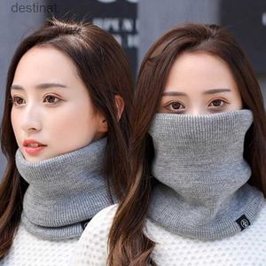 Scarves Female Knit Woolen Pulloves False Collar Warm Scarve Unisex Winter Plush Thicken Elastic Windproof Cycling Neck Guard Scarf O8L231104