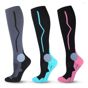 Sports Socks Outdoor Fitness Running Riding Basketball Long Tube Pressure Stockings Hopping Rope Calf för män Kvinnor