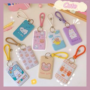 Keychains Japanese Cute Girl Portable Bus Card Holder Access Bank Key Chain Creative With Lanyard Student Lover