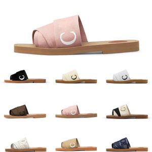 Beliebte lässige Designer-Hausschuhe für Frauen Pantoletten, flache Pantoletten, hellbraun, beige, weiß, Beige, Spitze, Stoff, Stoff, Leinwand, Hausschuhe, Damen-Sommer-Outdoor-Schuhe