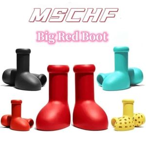 Designer Astro Boy MSCHF Rote Regenstiefel Männer Frauen mschf Dicker Boden Rutschfeste Stiefeletten Gummiplattform Bootie Fashion Astro Boots Boy Größe 35-44 GW4