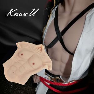 Trajes de catsuit artificial realista falso colete bodysuit silicone peito músculo para o homem ator cosplay peça superior peitoral