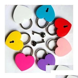 Dörrlås Creative Alloy Heart Shape Keys Hänglås Mini Archaize Concentric Vintage Old Antique With Home Garden Building S Drop Del Dhoqb