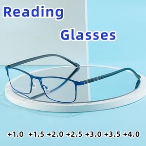 Sunglasses Men Full Metal Frame Glasses Blue Light With Square Reading Lens Mens Eyeglasses Degree 1.0 To 4.0Sunglasses