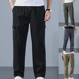 Men's Pants Casual Waisted Multi Pocket Solid Color Street Bib