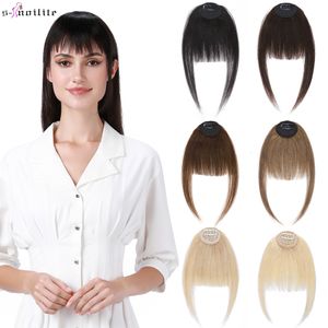 Bangs S-Noilite Natural Hair Bangs 9G fransar mänskligt hår med tempel 11 tummen icke-remy falskt hår bang hårklipp front bangs för kvinnor 230403