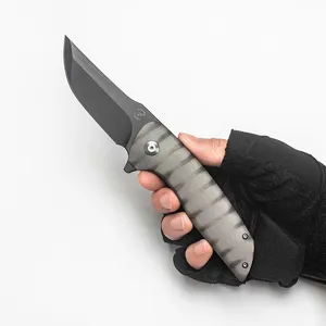제한된 맞춤형 버전 Barker Knives Hokkaido 접이식 나이프 개인화 티타늄 핸들 M390 블레이드 포켓 ​​전술 EDC 야외 장비 사냥 생존 도구